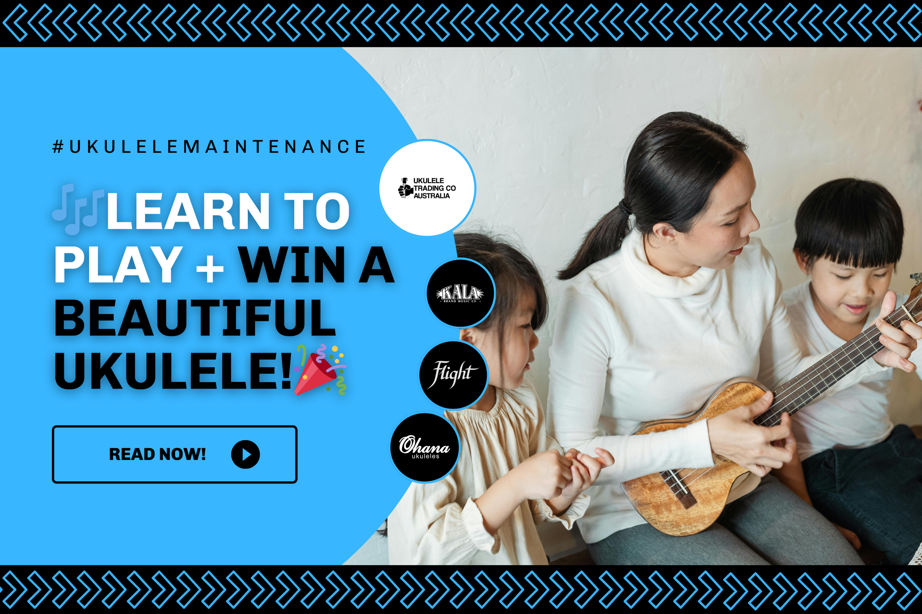 Win a Gardenia Mahogany Concert Ukulele and learn easy songs with Ukulele Trading Co Australia.