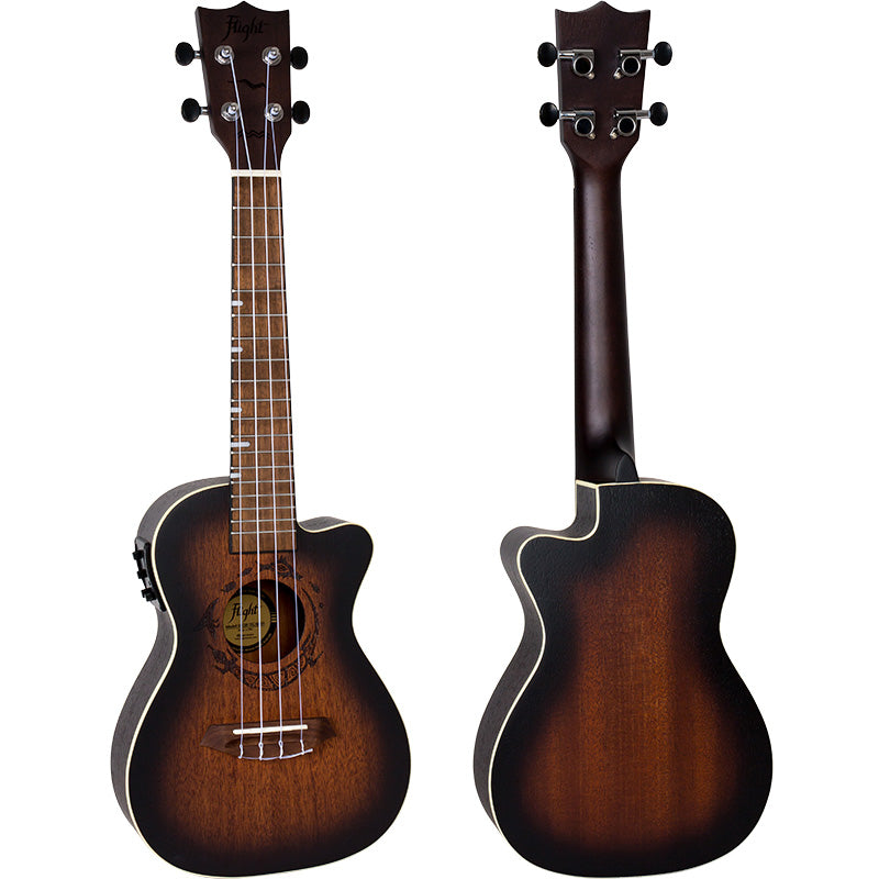 Flight DUC380 CEQ Amber Electro-Acoustic Concert Ukulele Free Gigbag and Free Shipping