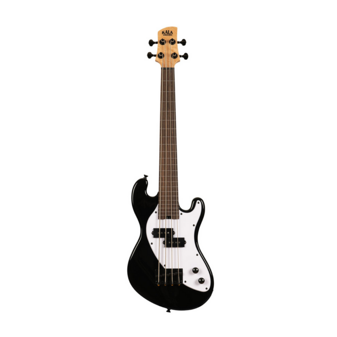 Jet black fretless Kala U•BASS solid body electric bass