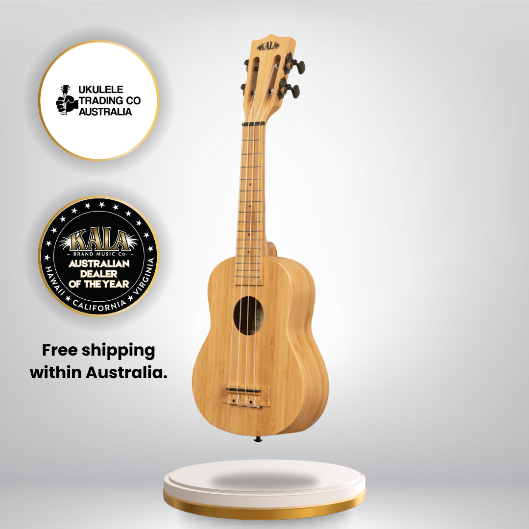 KA-BMB-S Bamboo Soprano Ukulele with gigbag – eco-friendly solid bamboo construction.