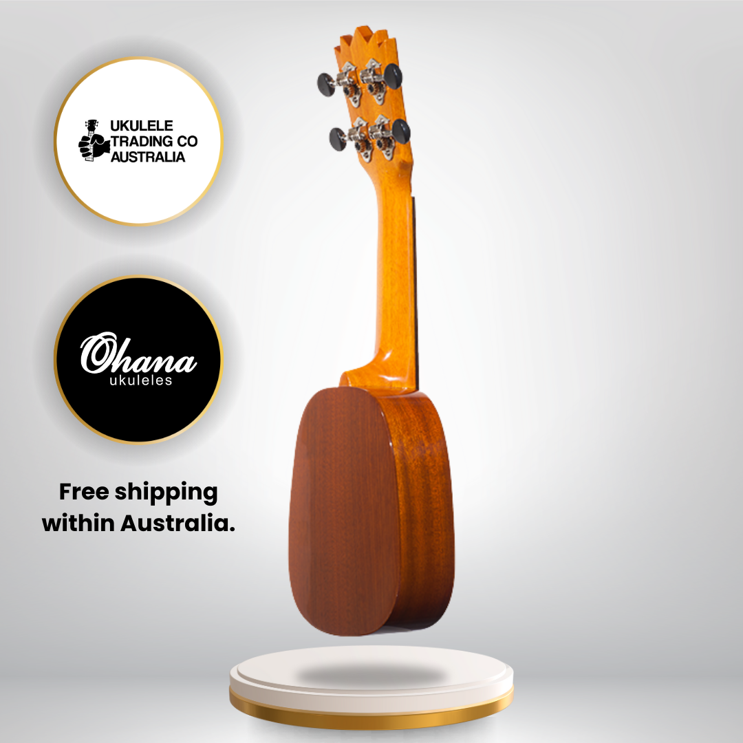 Ohana Sopranissimo Pineapple TTPK-25G – Solid Mahogany Teenie Tiny Ukulele
