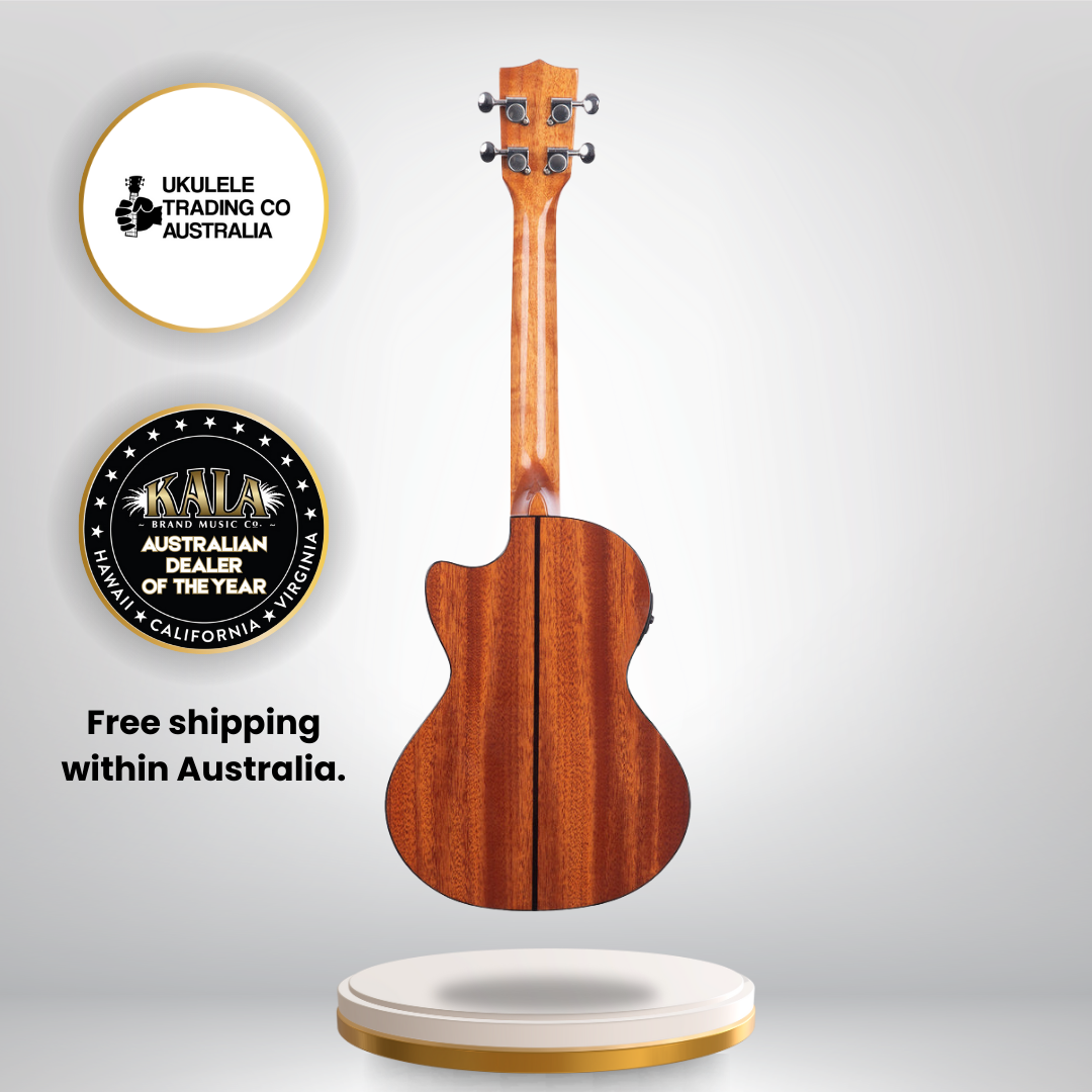 Gloss spruce and mahogany tenor ukulele with cutaway