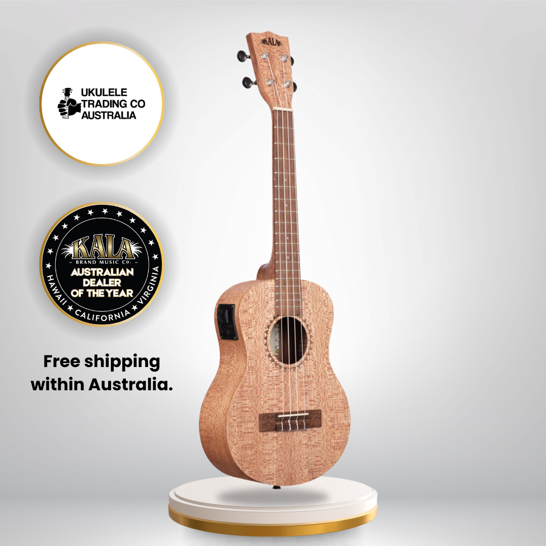 Kala KA-20TE Tenor Electric Ukulele with burled Meranti body and satin finish.