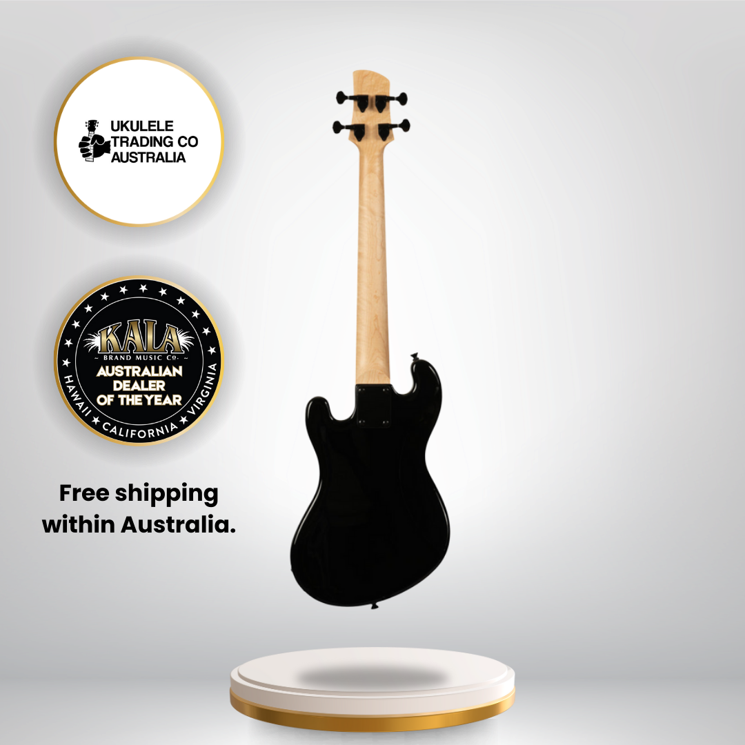 Jet black fretless Kala U•BASS solid body electric bass