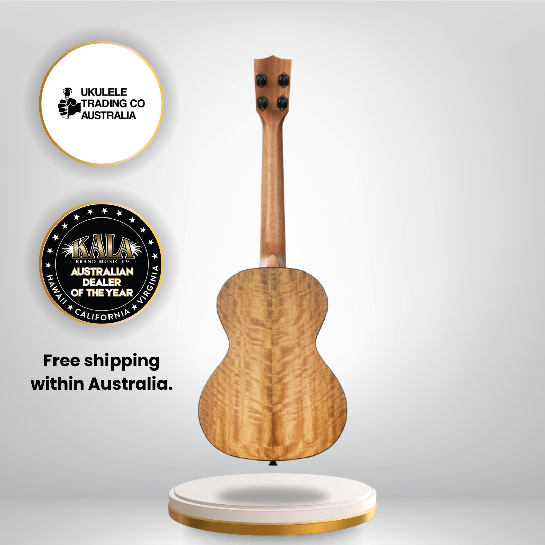 Kala KA-CM-T Curly Mango Tenor Ukulele – front view highlighting curly mango grain