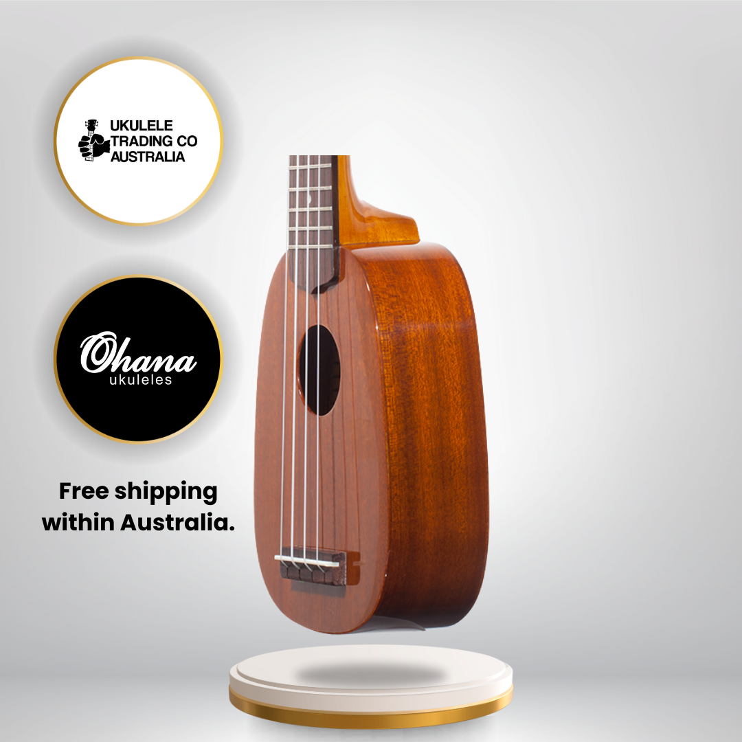 Ohana Sopranissimo Pineapple TTPK-25G – Solid Mahogany Teenie Tiny Ukulele