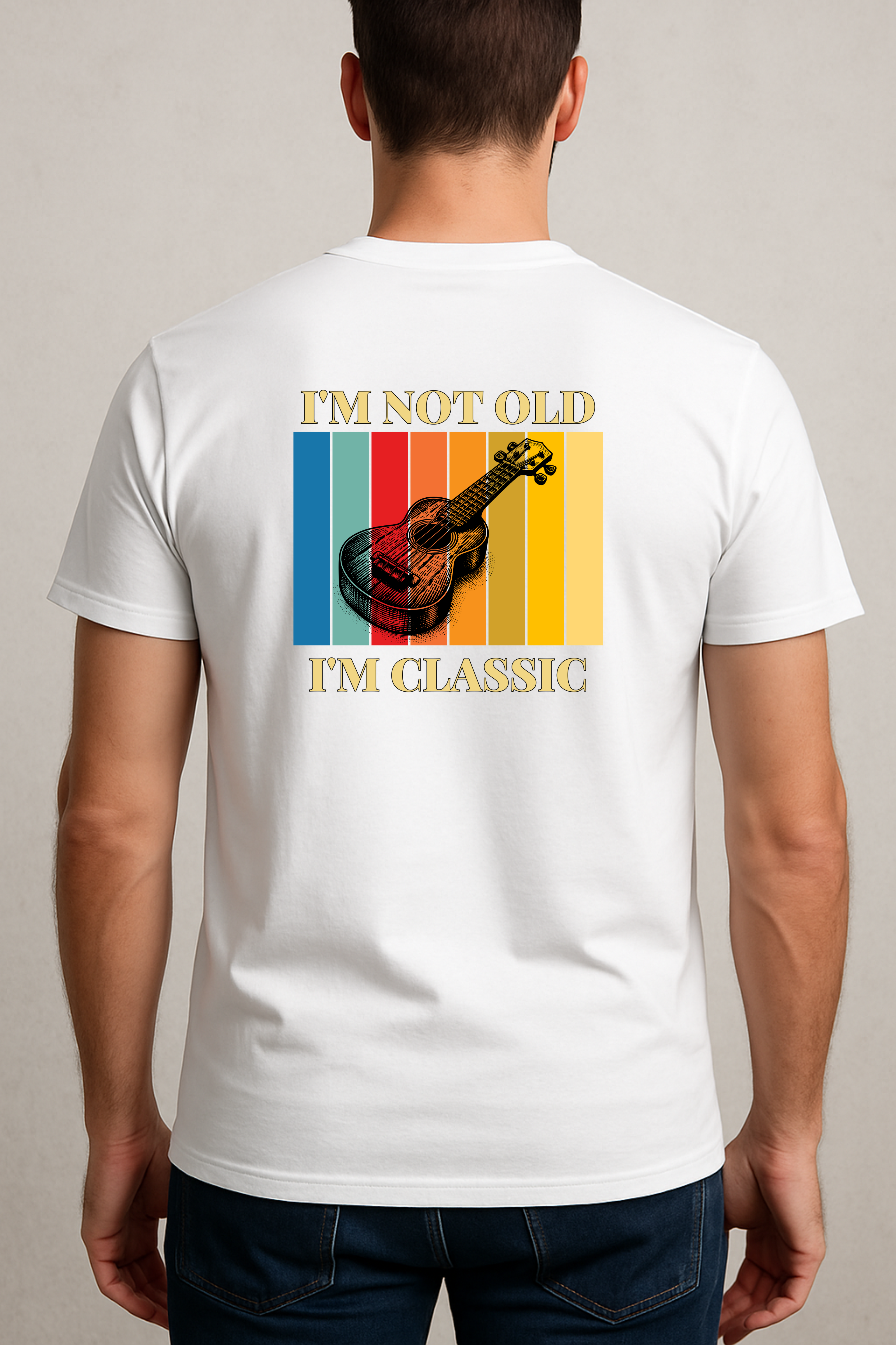 I’m Not Old I’m Classic T-Shirt – Unisex Vintage Musician Tee, Funny Ukulele Shirt, Gift for Music Lovers, Cotton Retro Jam Session Top