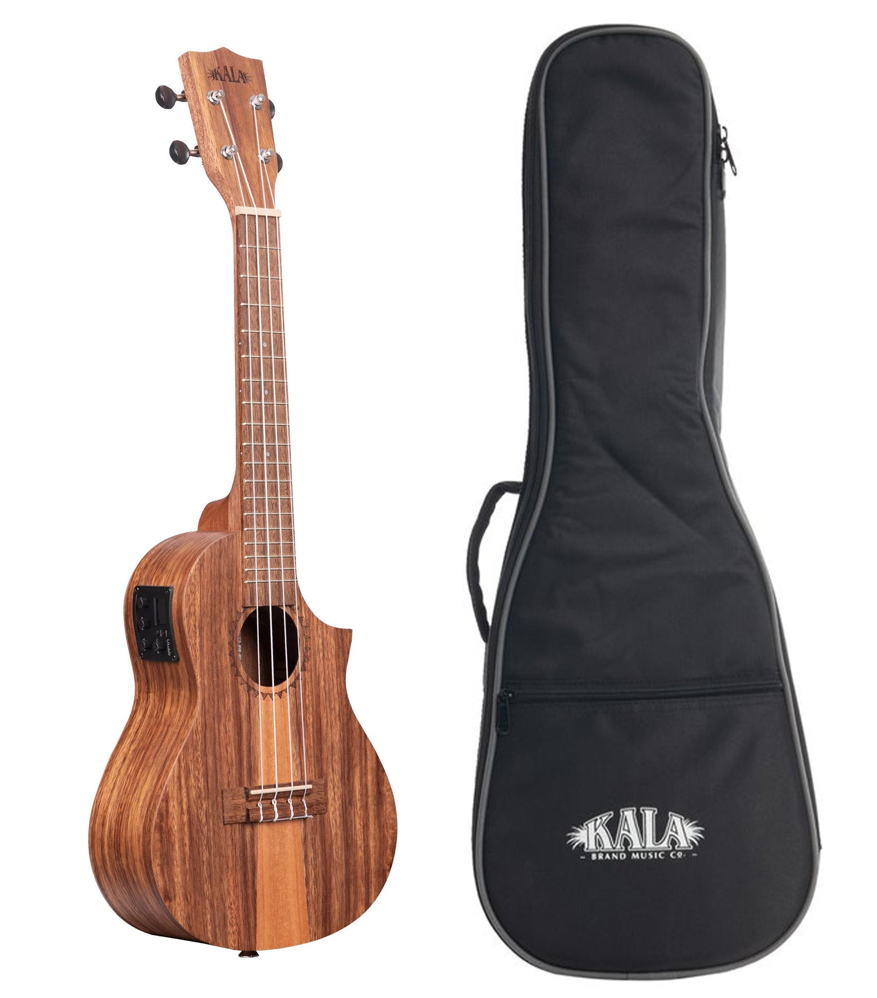 KA-TK-C-CE Teak Tri-Top Concert Ukulele w/ Cutaway & EQ w/Gigbag