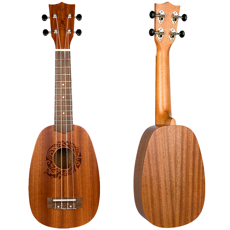 The Flight NUP310 Pineapple Ukulele offers more surface area on the sound board than a traditionally shaped soprano ukulele, which results in more volume and a full tone.  Flight NUP310 Pineapple Soprano Ukulele with Bag and Free Shipping