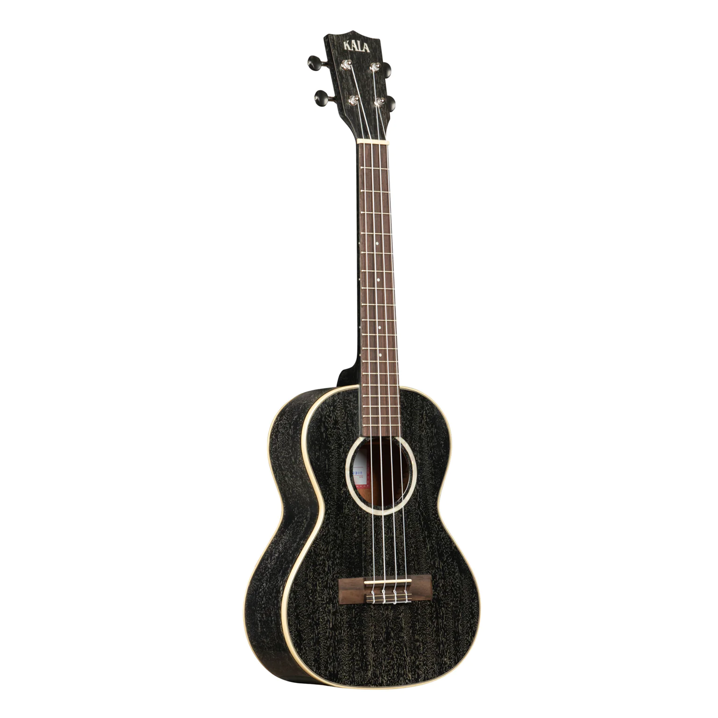 Kala KA-SDH-T Salt & Pepper Doghair Tenor Ukulele – All Solid Mahogany Body, Rosewood Fingerboard, Graph Tech NuBone Nut & Saddle, Satin Finish