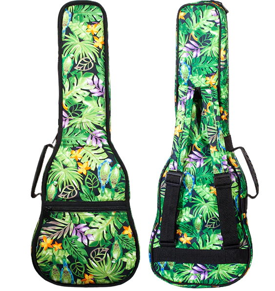 MK-SD/PW Pearl White Soprano Dolphin Ukulele Includes Gigbag Floral Print, Padded with Backpack Straps
