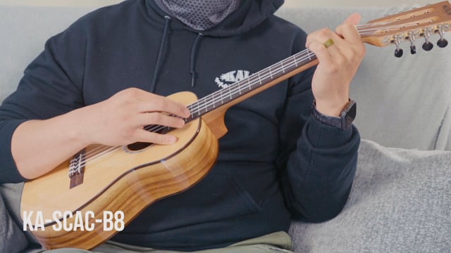 KA-SCAC-B8 Baritone 8 Strings Solid Cedar Top Acacia Back and Sides. Ukulele Trading Co Australia