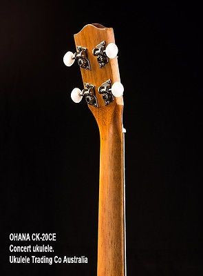 ukulele-trading-co-australia - OHANA CK-20CE Concert Electric Solid Mahogany Top FREE TUNER + POSTAGE + Setup - Ohana - Ukuleles
