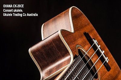 ukulele-trading-co-australia - OHANA CK-20CE Concert Electric Solid Mahogany Top FREE TUNER + POSTAGE + Setup - Ohana - Ukuleles