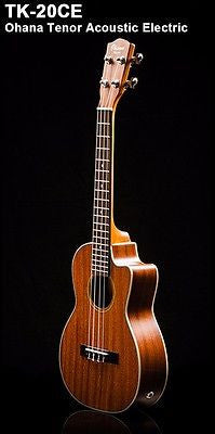 ukulele-trading-co-australia - NEW Tenor Electric Acoustic Ukulele Ohana TK-20CE Uke Solid Mahogany Wood Top - Ohana - Ukuleles