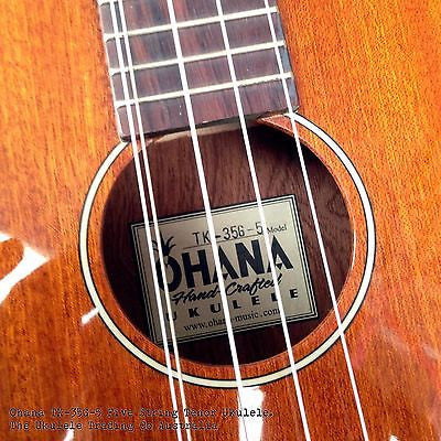 Tenor 5 String Ukulele Ohana TK 35G 5 Solid Mahogany Bonus Gigbag