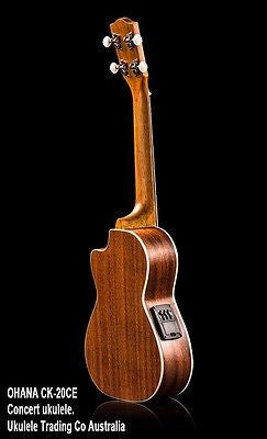 ukulele-trading-co-australia - OHANA CK-20CE Concert Electric Solid Mahogany Top FREE TUNER + POSTAGE + Setup - Ohana - Ukuleles