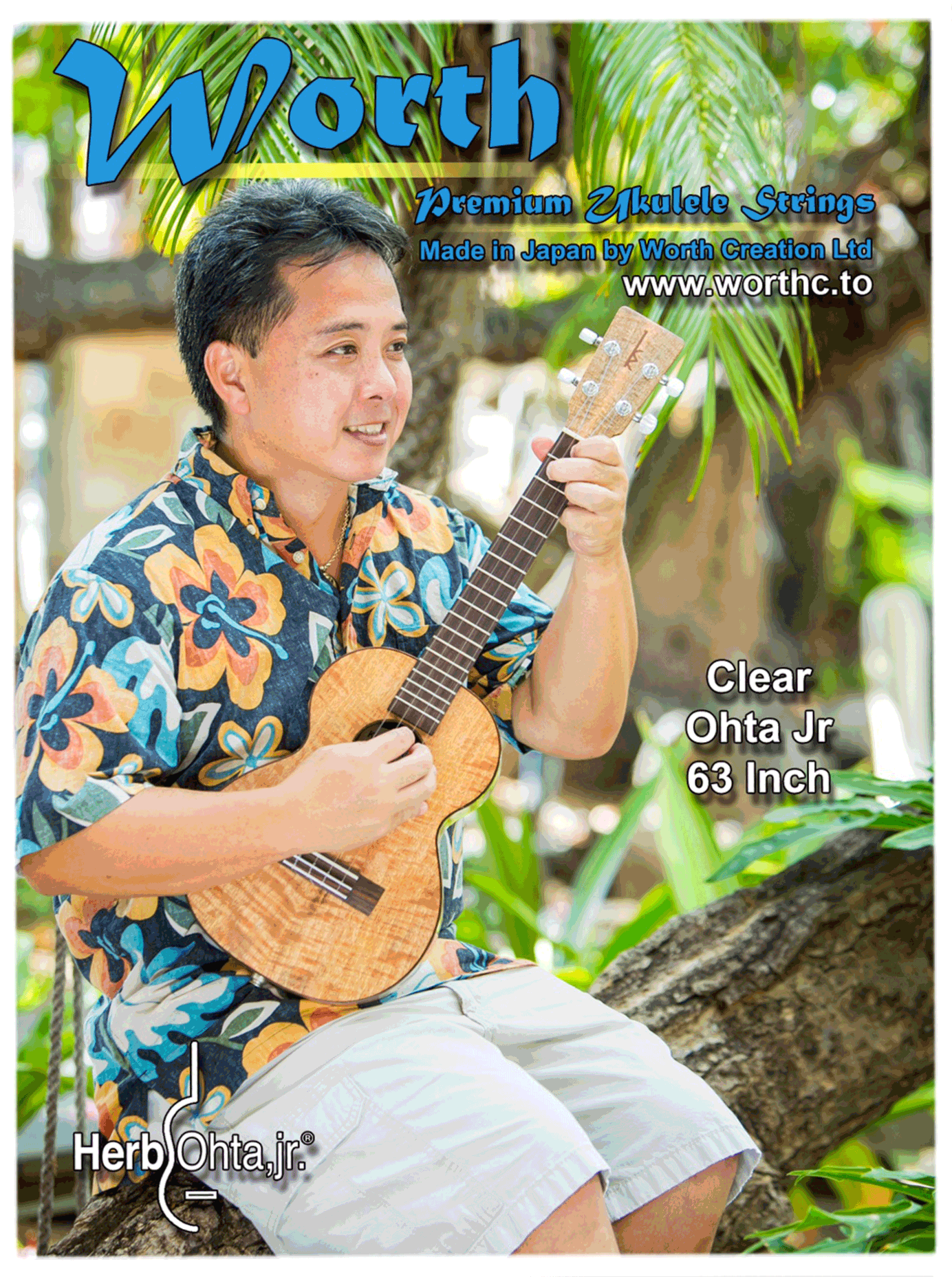 ukulele-trading-co-australia - COJ  Worth Clear Tenor Low G Ukulele Strings Herb Ohta Jr Signature - 2 Restrings Per Packet - Worth - Strings