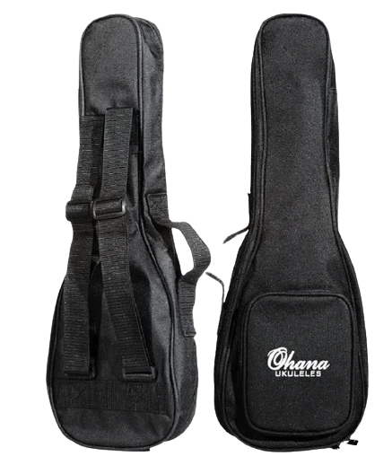 UB-27BK Ohana Tenor Gigbag 10mm Dense Foam Interior Padding for Added Protection. Black Nylon Exterior with Ohana Embroidered Logo. Large Front Pocket for Accessories Quality Construction with Durable Zippers, Handle, and Seam Reinforcement Double Pack-pack Style Adjustable Shoulder Straps Fits: Tenor ukuleles Ukulele Trading Co Australia