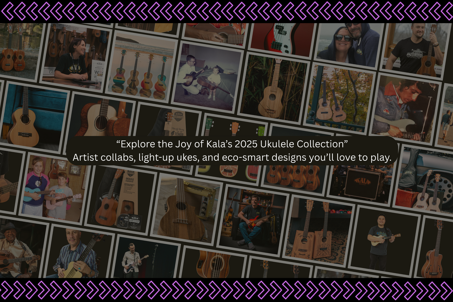 Kala 2025 Ukulele Catalogue featuring artist models, eco-friendly designs, and beginner bundles