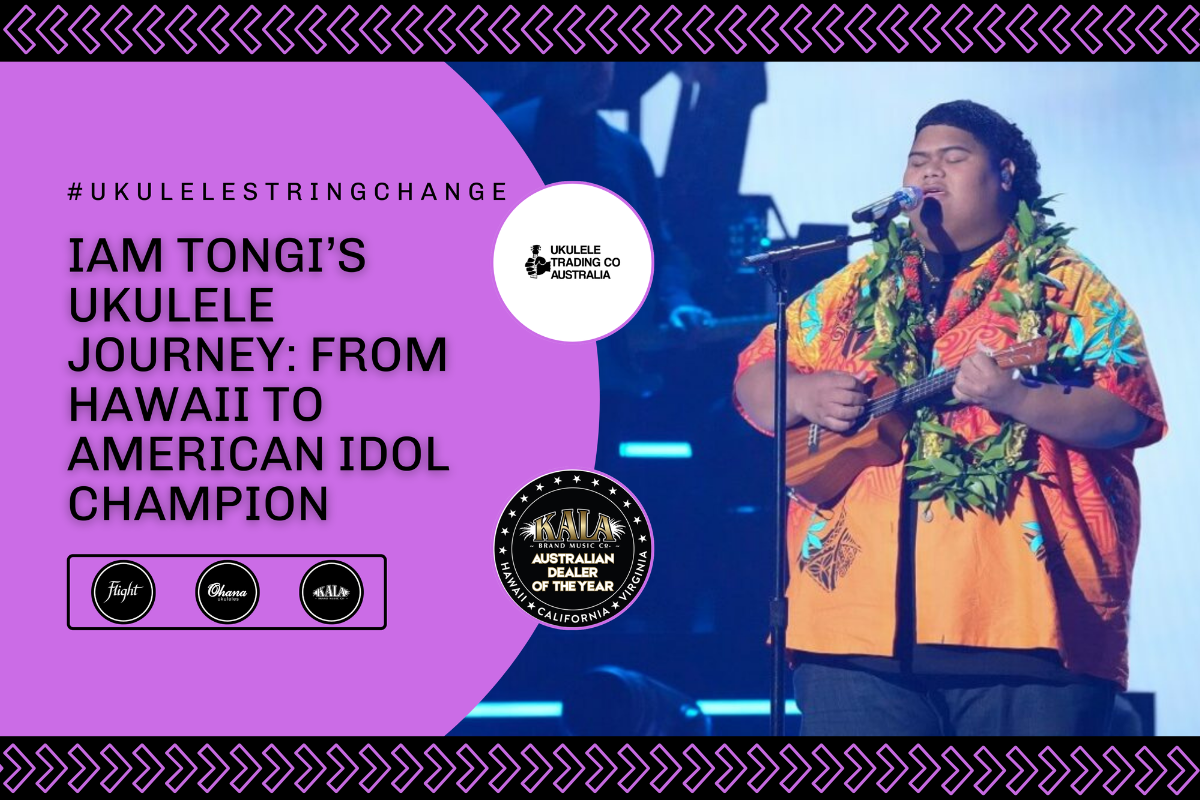 Iam Tongi playing a Kala Unity Concert Ukulele on the American Idol stage.