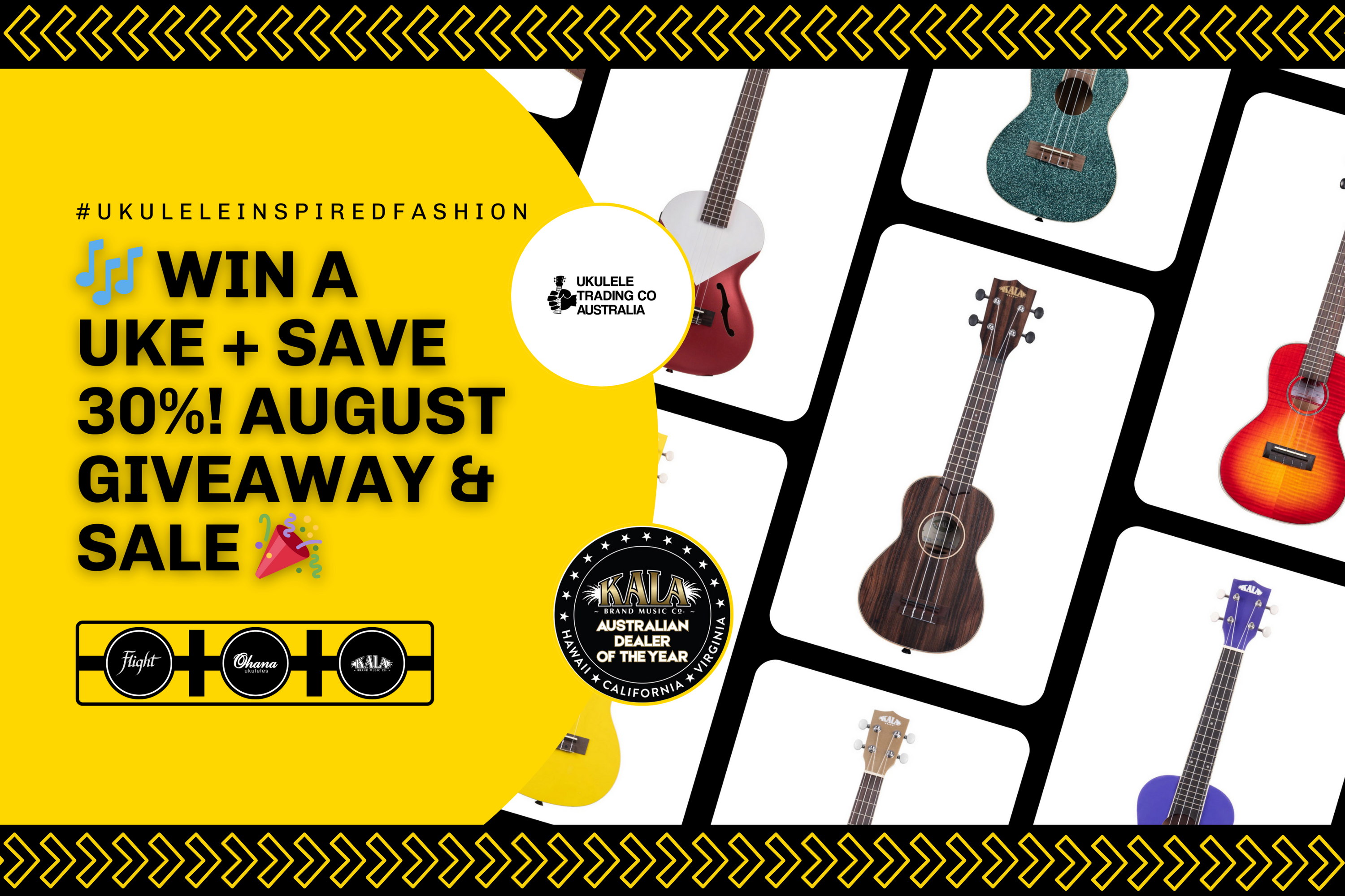 🎉 August Ukulele Giveaway + Warehouse Sale – Win Big & Save 30%!