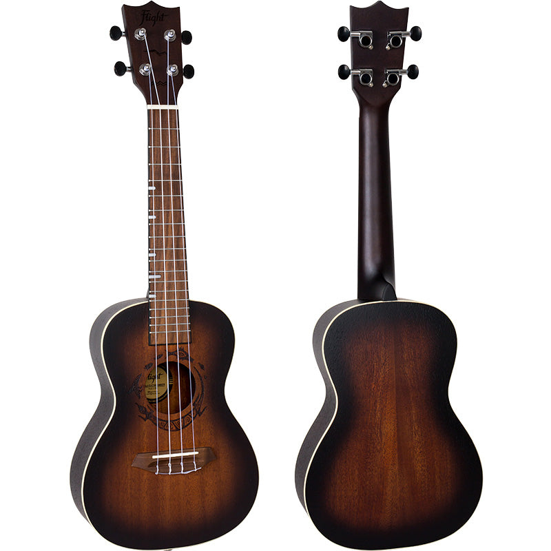 Colors forged from the beginnings of time. Flight DUC380 Amber Concert Ukulele with Free gigbag and Free Shipping.