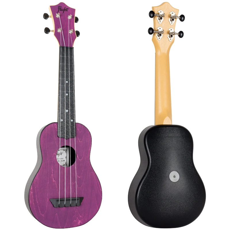 Flight TUS35 Purple Travel Soprano Ukulele – Linden Top, ABS Body, Aquila Strings &amp; Denim Gig Bag