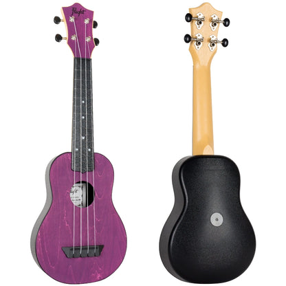 Flight TUS35 Purple Travel Soprano Ukulele – Linden Top, ABS Body, Aquila Strings &amp; Denim Gig Bag