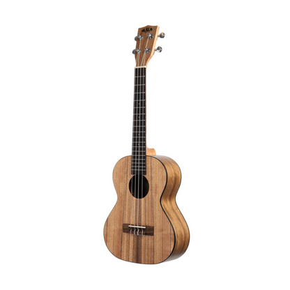 Kala KA-PWT/LH Left-Handed Pacific Walnut Tenor Ukulele, showcasing unique grain patterns, offering a rich, mellow tone for left-handed musicians.