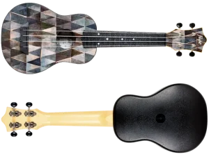 Flight TUS40 Arcana Travel Soprano Ukulele – Geometric Print Linden Top, ABS Body, Zero Fret &amp; Aquila Strings