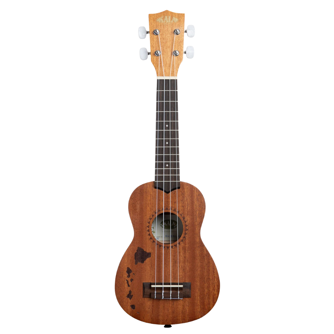 kala ka-15s-h1 satin mahogany soprano ukulele hawaiian islands design