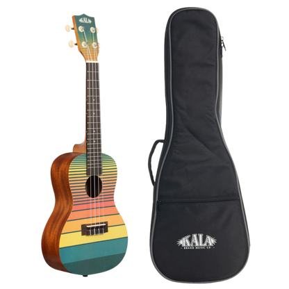 Kala Surf Dawn Patrol Concert Ukulele with gigbag – retro surfboard design, Aquila strings