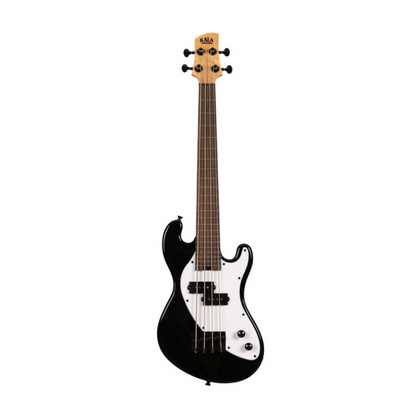 Jet black fretless Kala U•BASS solid body electric bass