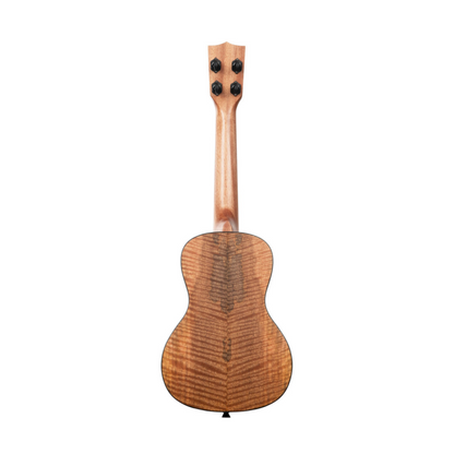 Kala KA-CM-C Curly Mango Concert Ukulele, featuring stunning curly mango wood for vibrant tones and a smooth playing experience.