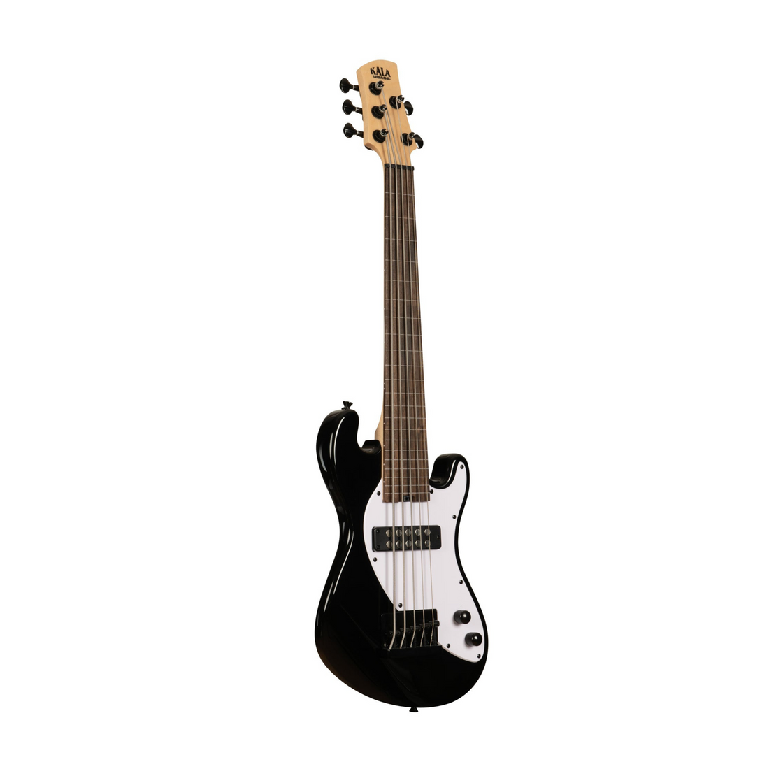 Solid Body 5-String Jet Black Fretless U•BASS Kala UBASS-SB5-BK-FL with sleek design and fretless fingerboard for smooth playability.