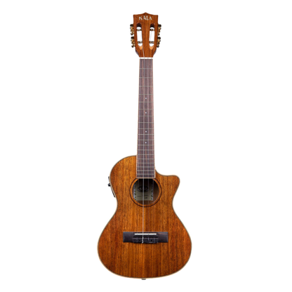 Gloss koa tenor ukulele with cutaway and electronics
