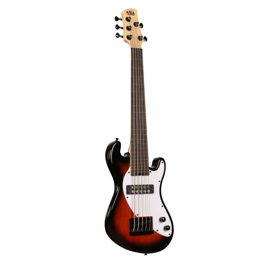 Kala Solid Body 5-String Sunburst Fretless U•BASS® with Okoume body and passive humbucker pickup.