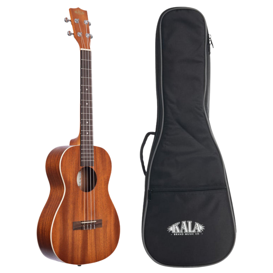 Kala KA-B Satin Mahogany Baritone Ukulele with satin finish and cream binding.
