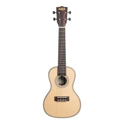 Kala concert ukulele with solid spruce top and striped ebony back and sides