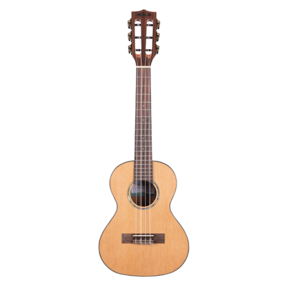 Kala Gloss Solid Cedar Top Acacia 6-String Tenor Ukulele KA-SCAC-T6 with high-gloss finish and warm, resonant tone.