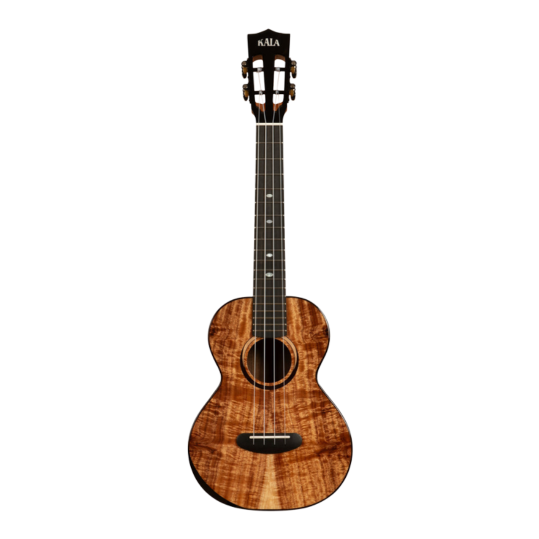 Kala KA-CT-SA-TG Contour All Solid Gloss Acacia Tenor Ukulele with slotted headstock and deluxe gig bag