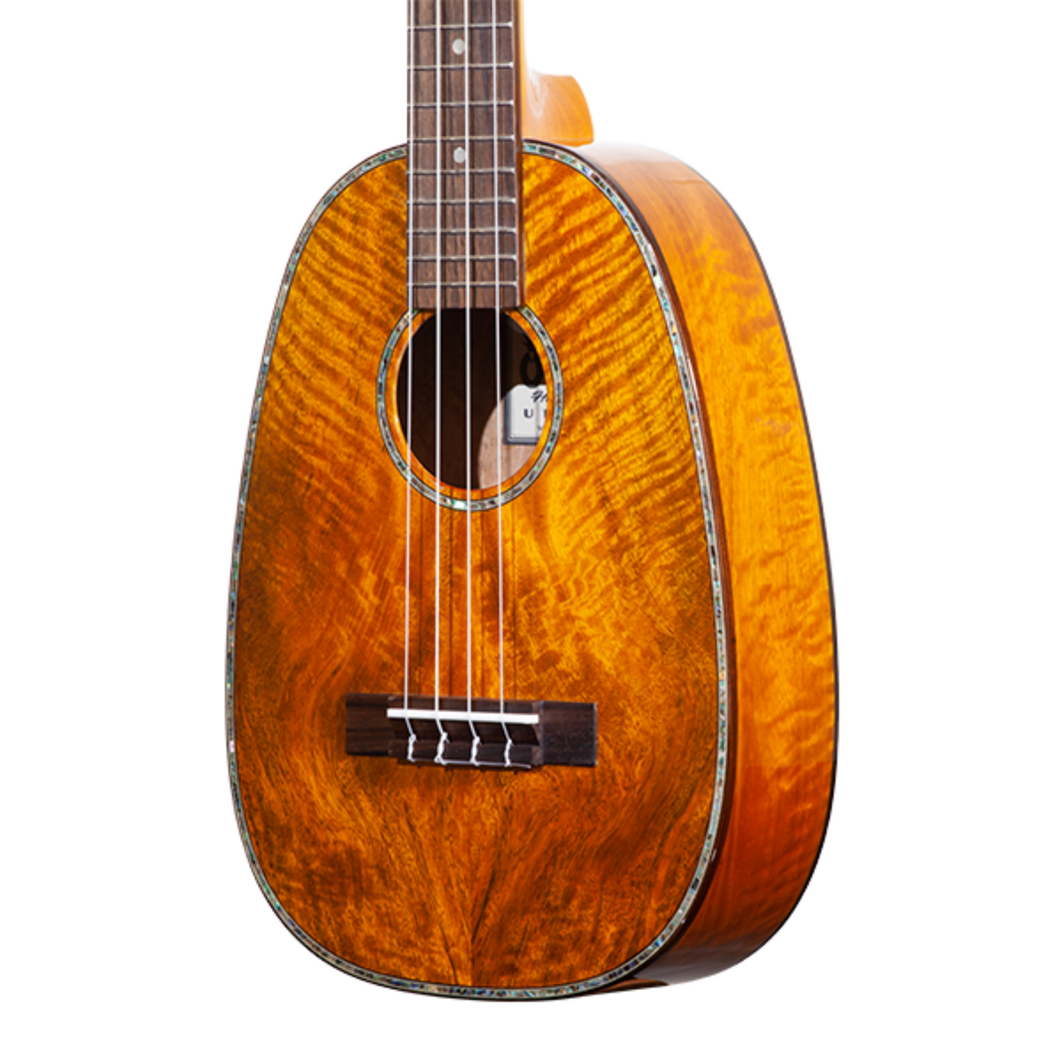 Ohana PKT-220G Tenor Pineapple Ukulele – all-solid mango, abalone inlay, gloss finish, and warm, mellow tone with bright overtones for a stunning sound and look!