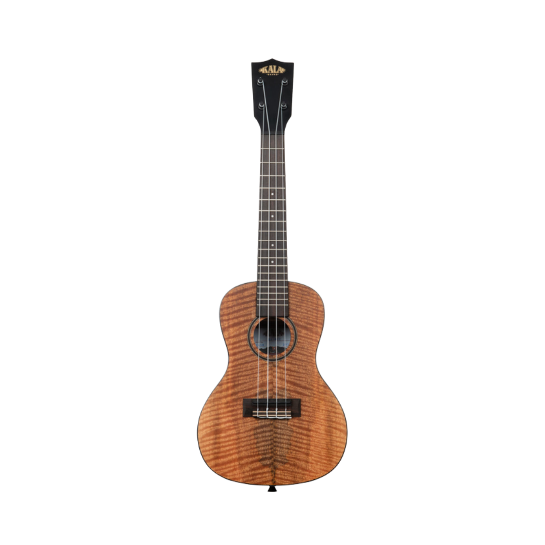 Kala KA-CM-C Curly Mango Concert Ukulele – front view showcasing curly mango wood