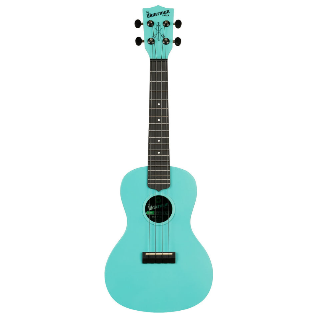 KA-R-WMG-BL-C Aqua Mist Glow-In-The-Dark Concert Recycled Waterman Ukulele