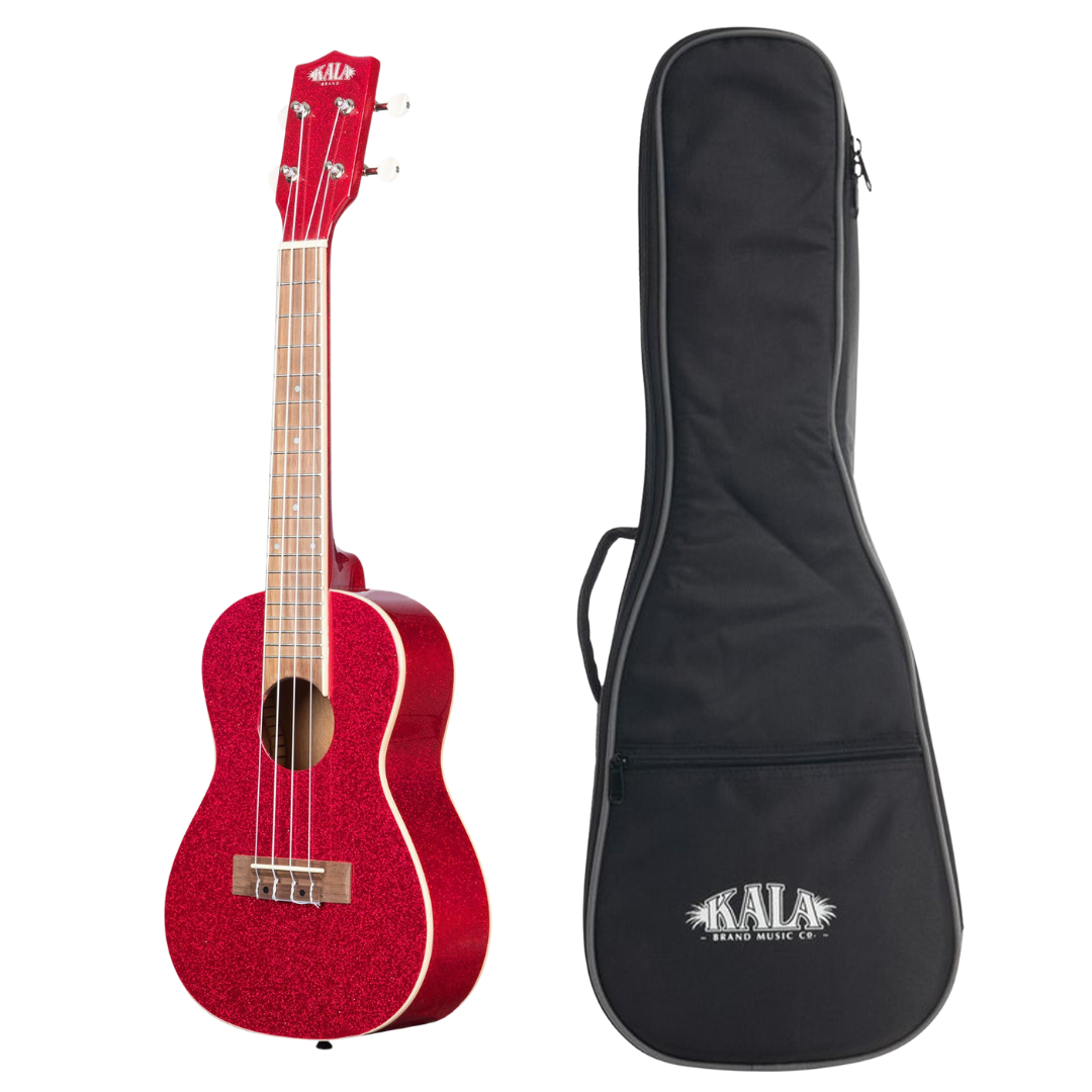 KALA KA-SPRK-RED Ritzy Red Sparkle Concert Ukulele with gigbag – Kala brand uke for beginners