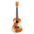 Kala Hibiscus Mahogany Concert Ukulele with white hibiscus laser-etched design