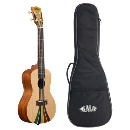 Kala Surf Series Riptide Concert Ukulele with gigbag – retro surf style, spruce top, mahogany body.