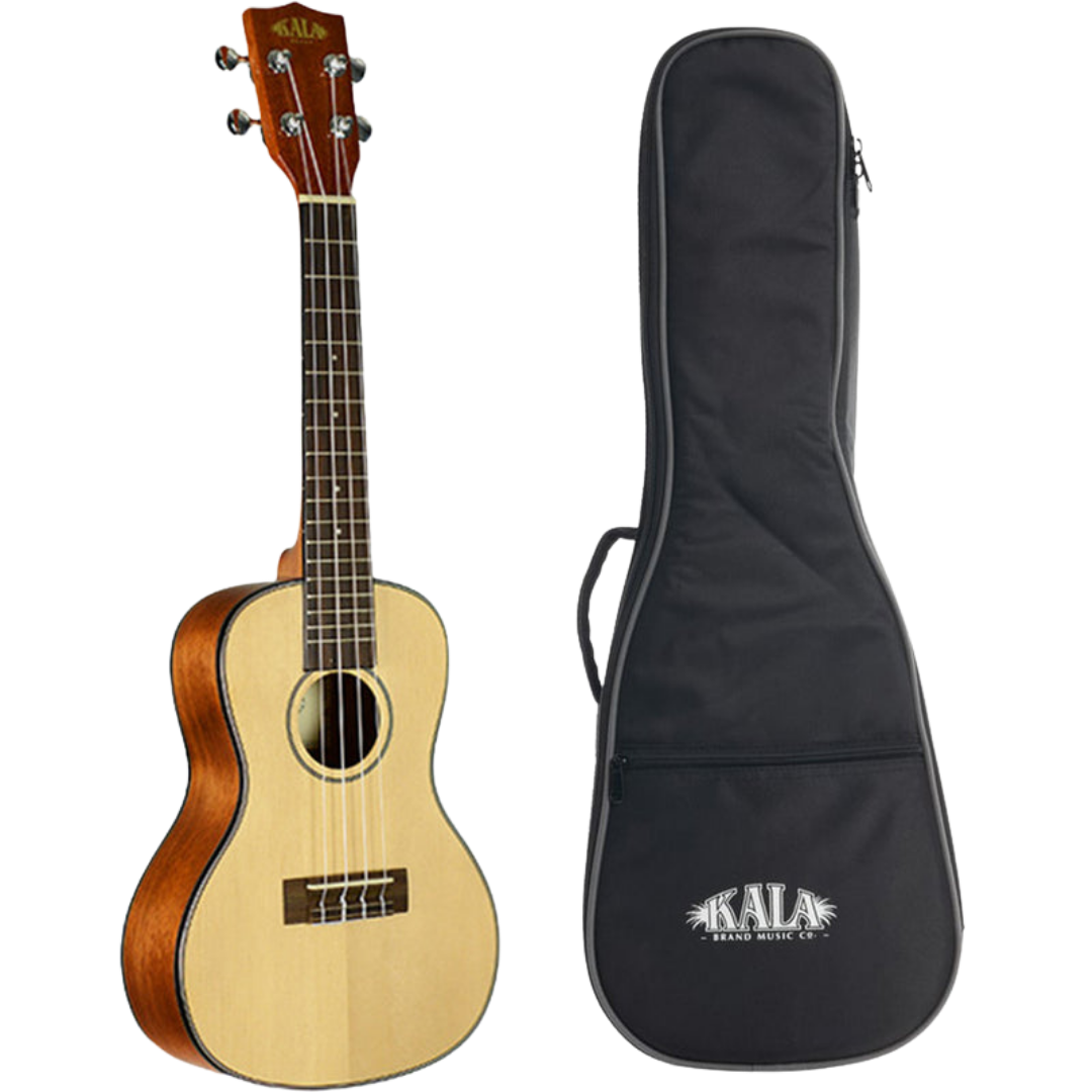 Kala KA-SCG Concert Ukulele – Solid Spruce Top, Mahogany Back &amp; Sides, Gloss Finish w/ Gigbag