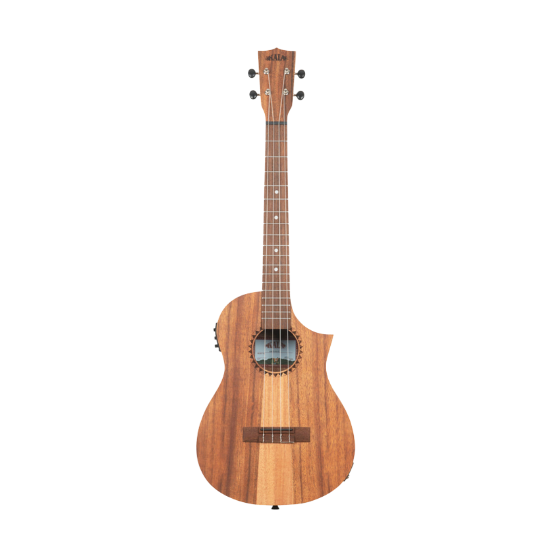 Teak tri-top baritone ukulele with cutaway and EQ